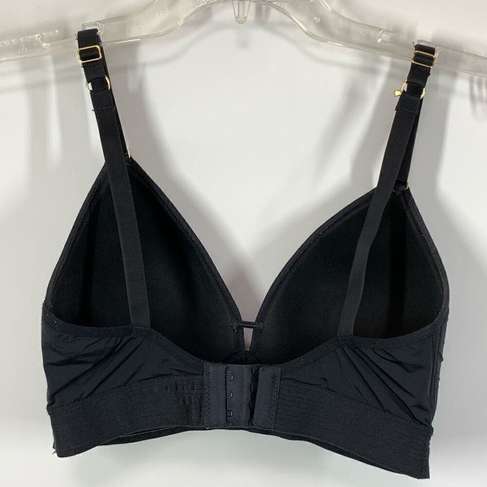 Lively Women's Wireless Padded Mesh Trim Spacer Bralette Black Size 34DD - Picture 3 of 7